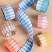 5 yards two color checkered ribbon for diy hair bow accessories cake gift bouquet packaging clothing sewing trims material