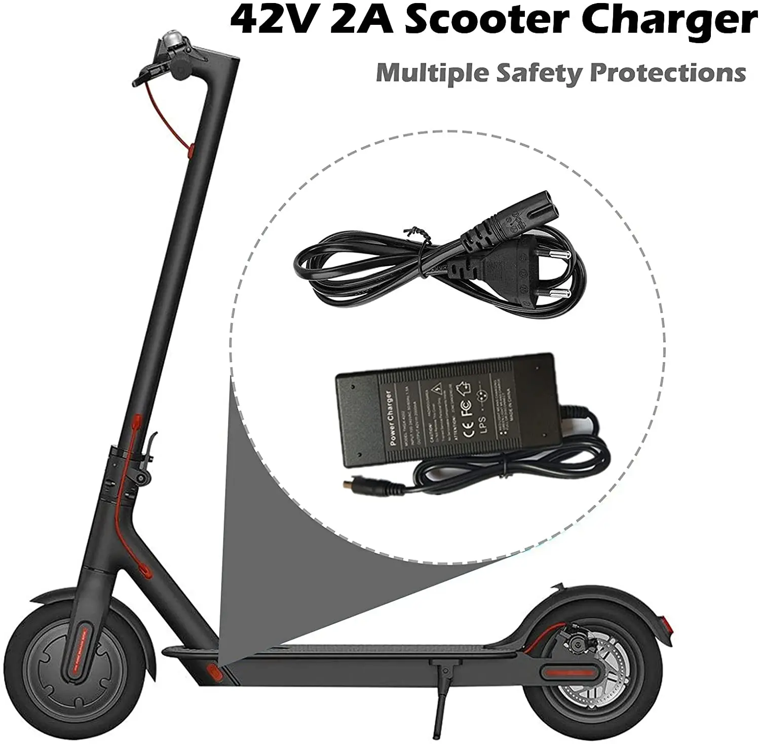 

Зарядное устройство для электрического скутера 42 в 2 а для Xiaomi M365 Mijia и Ninebot, Электрический скутер, Мопед ES1 / ES2 / 2S3 / ES4