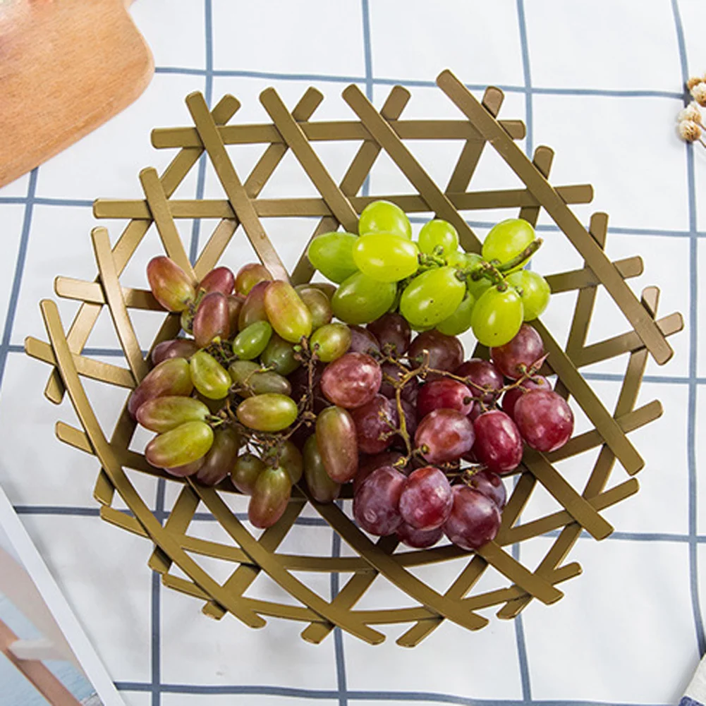 Геометрический фруктовый мешок для растений проволока кухонная корзинка для хранения металлическая чаша Кухонный Контейнер для хранения настольный дисплей