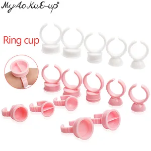 Одноразовый контейнер для клея держатель кольцевые чашки для ресниц для наращивания татуировки пигмент держатель поддон клей держатель палитры контейнер