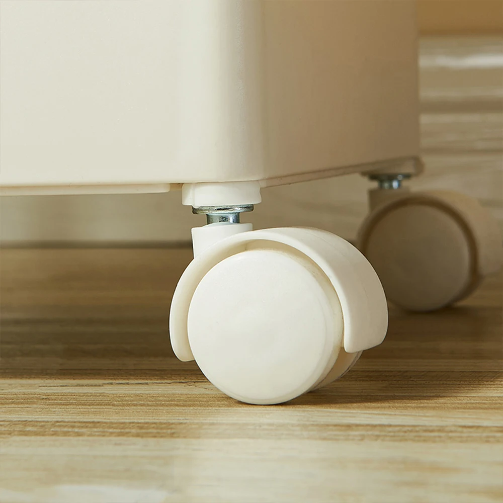 

4 Tier Rolling/Service/Utility/shelf/Push Cart Slim Storage Cart Kitchen Bathroom Mobile Shelving with Moving Wheels White