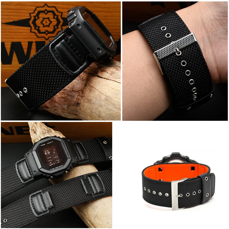 For Casio Watch Strap AW-591MS AW-590 AWG-M100/101G-300 Nylon Watchband 16mm