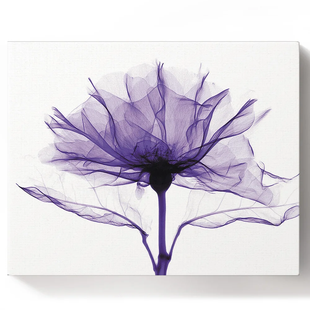 DIY картина маслом в рамке по номерам фиолетовый цветок прозрачные абстрактные