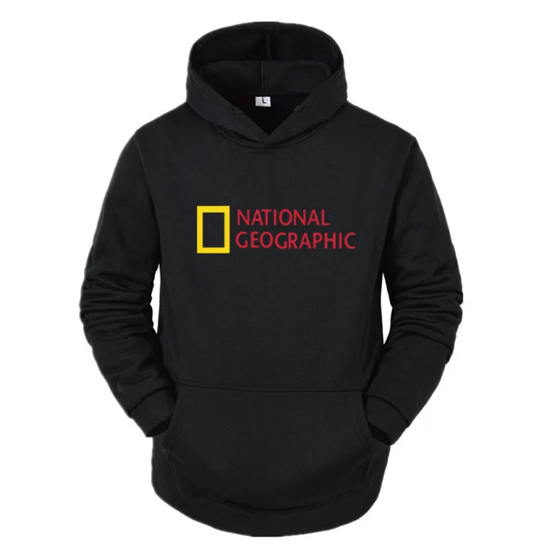 

National Geographic Long Sleeve Men Sweatshirt Survey Explorer Fashion Outdoor Warm Clothing Funny Autumn Winter Casual Hoodies