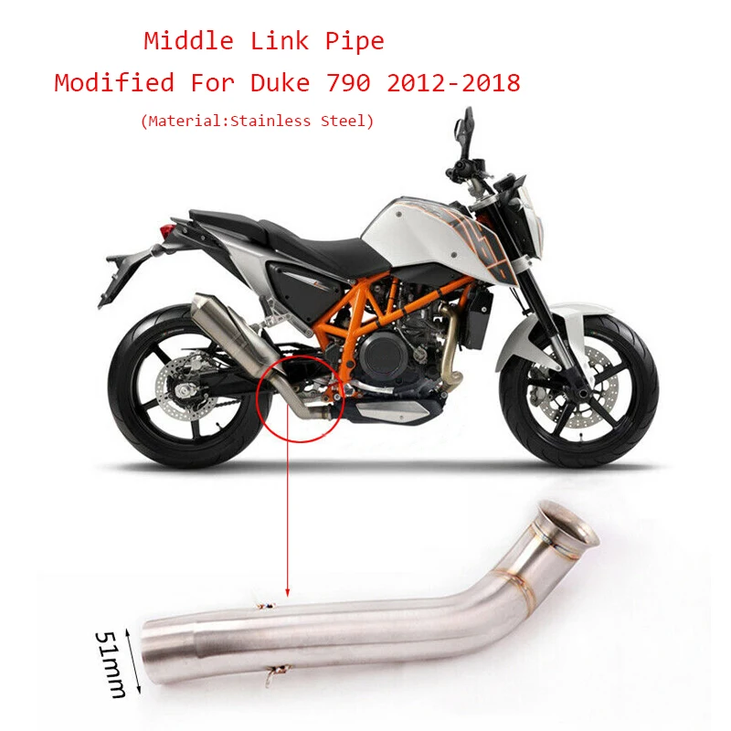 

Silp on 51mm Exhaust Silencer Pipe Refit Motorcycle Original Middle Pipe Lossless Link Modified For Duke 690 2012-2018