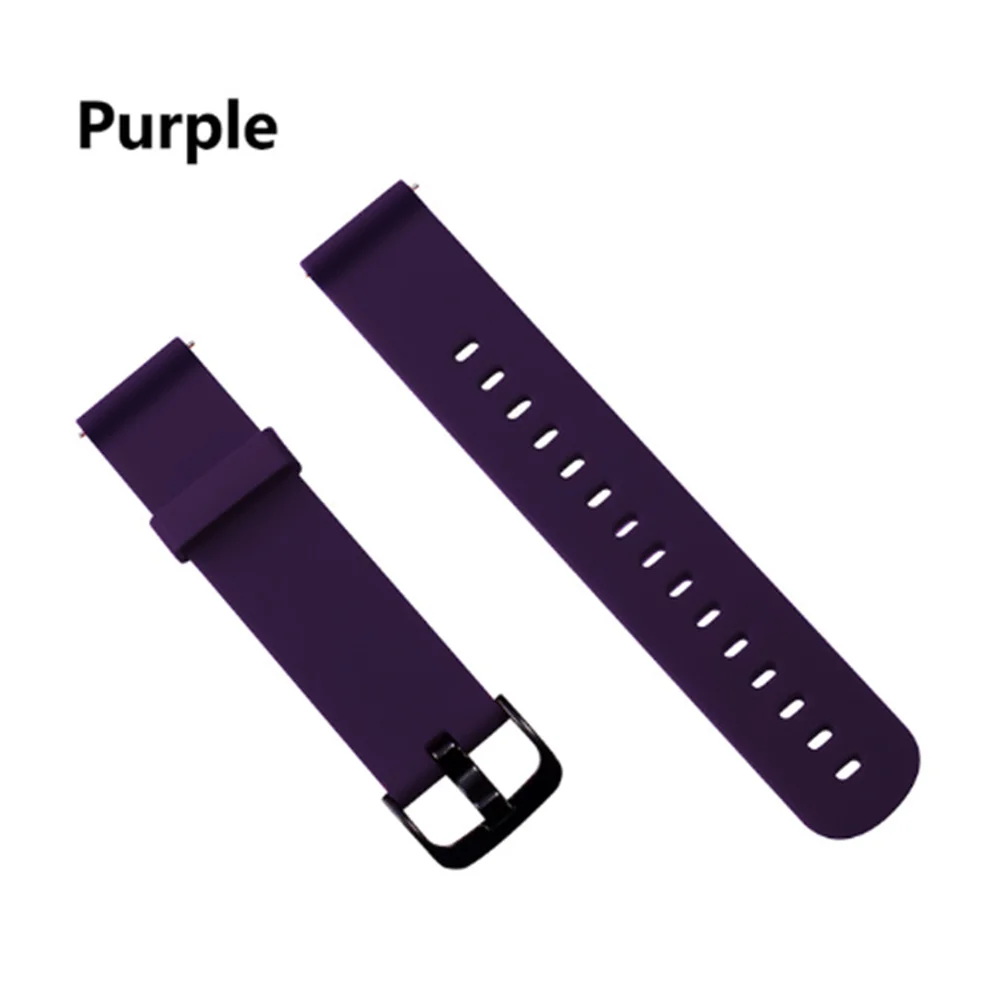Purple Силиконовый ремешок для часов Xiaomi Huami Amazfit Bip Little Band 20 мм ремешок для Amazfit Beep браслет на запястье samsung gear S2 S4 - Цвет: Purple
