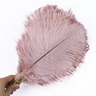 Перья страусиные кожаные розовые, 30-35 см, 10 шт.