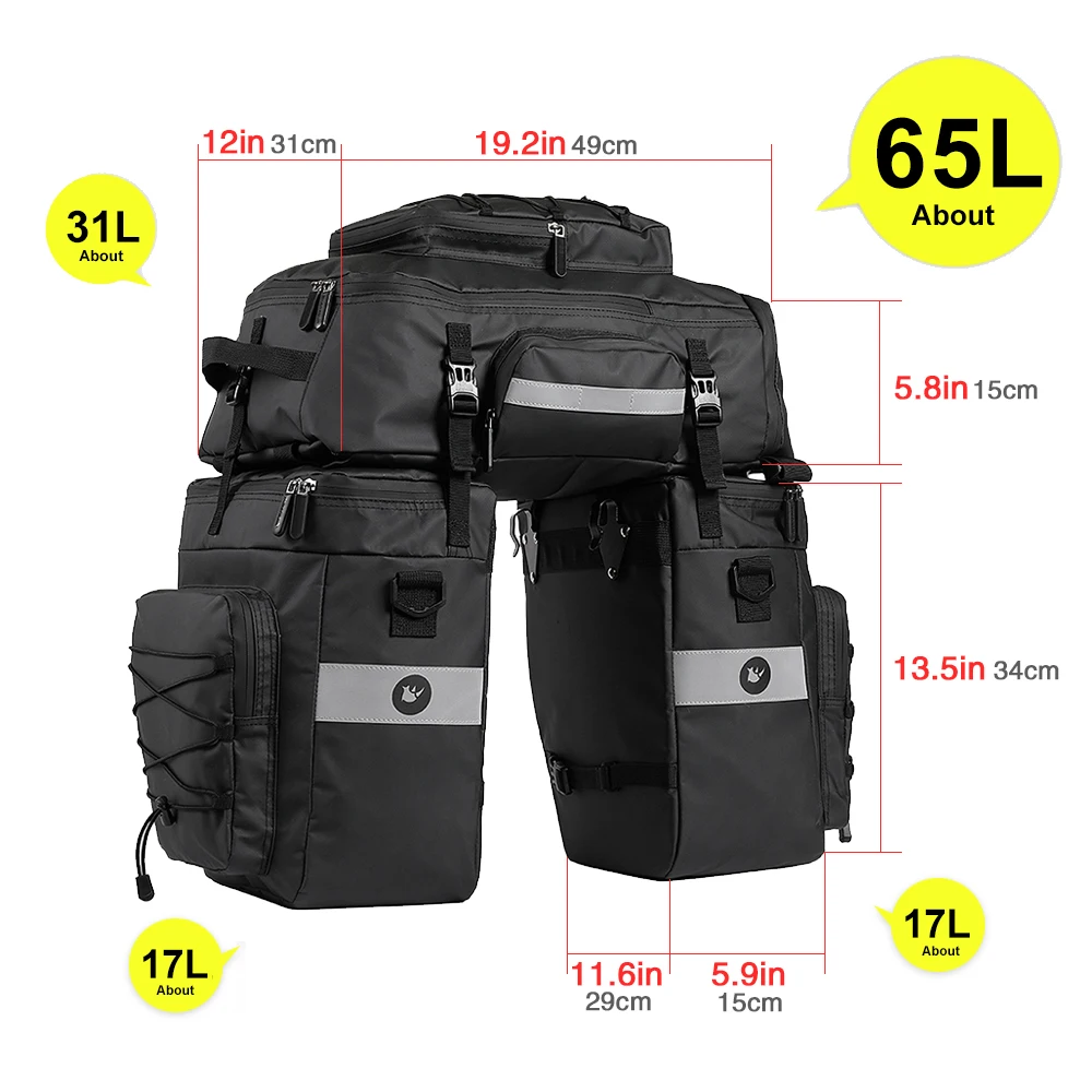 3 в 1 багажник для горного велосипеда Rhinowalk|Сумки и корзины велосипеда| |