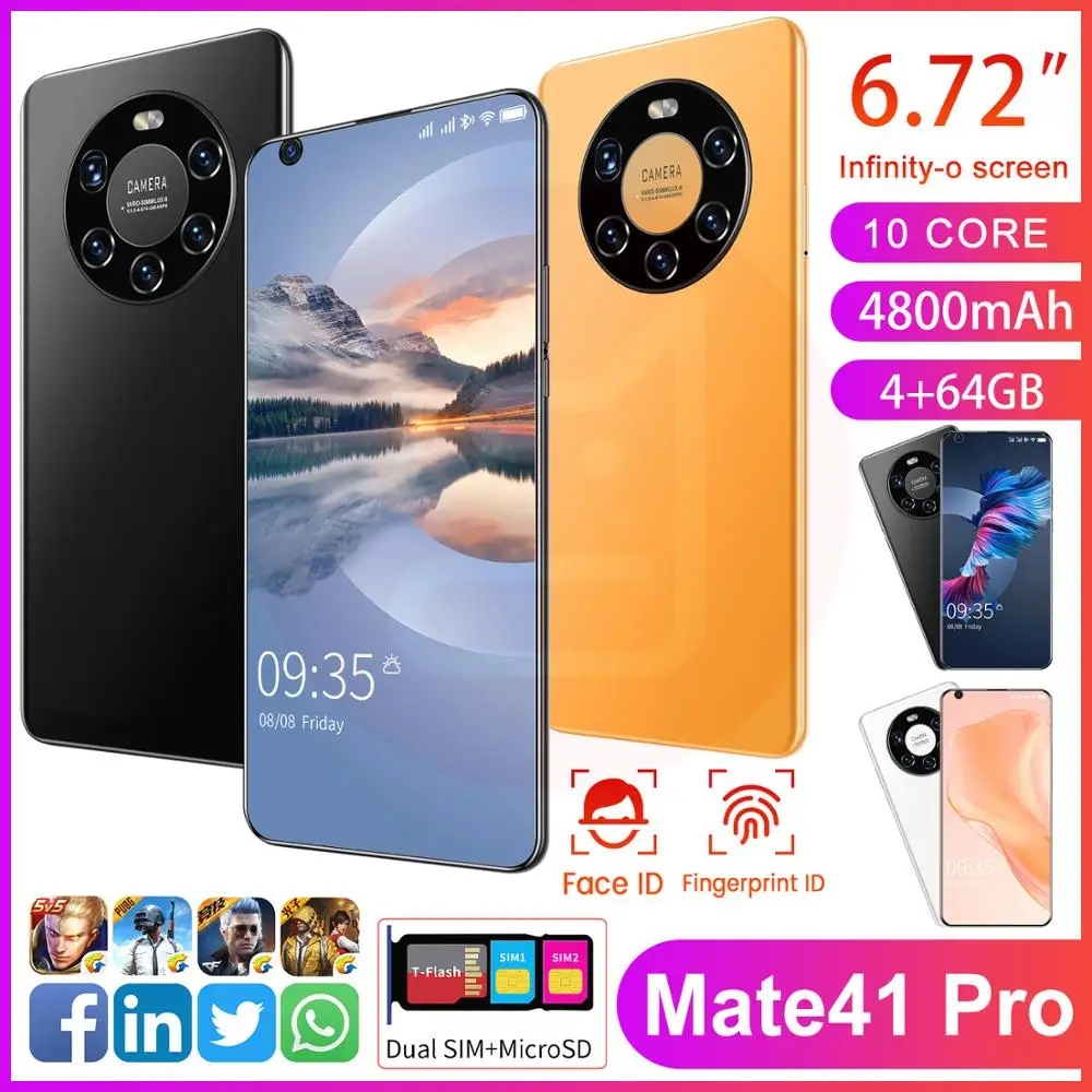 Последнее поколение! Mate41Pro 6 72 дюймов FHD + уплотнительные Экран Оперативная память