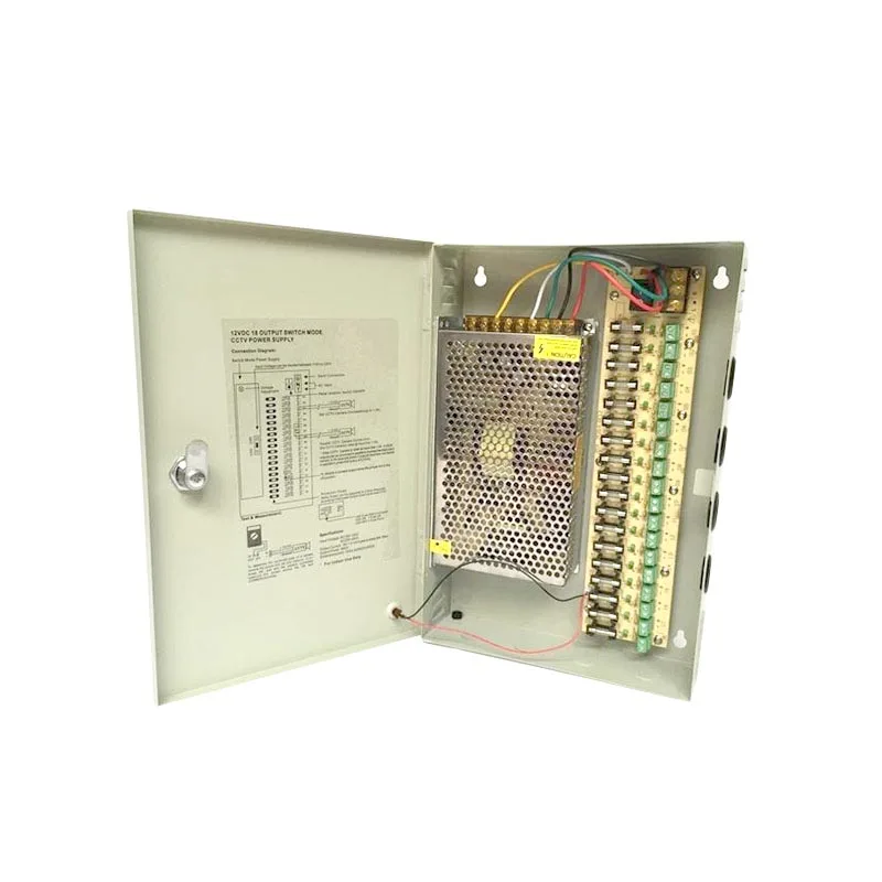 Блок питания для систем видеонаблюдения, источник питания для мониторов, 18 портов, 5 В, 40 А, 12 В, 20 А, 24 В, 10 а, с автоматическим сбросом/переключателем
