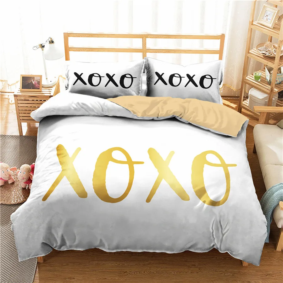 Комплект постельного белья с 3D принтом пододеяльник домашний текстиль на День