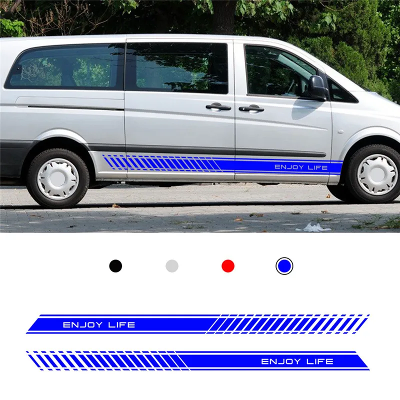 Для Mercedes Vito Racing боковые полосы наклейки для эмблем виниловые графические виниловые 1 пара(L+ R