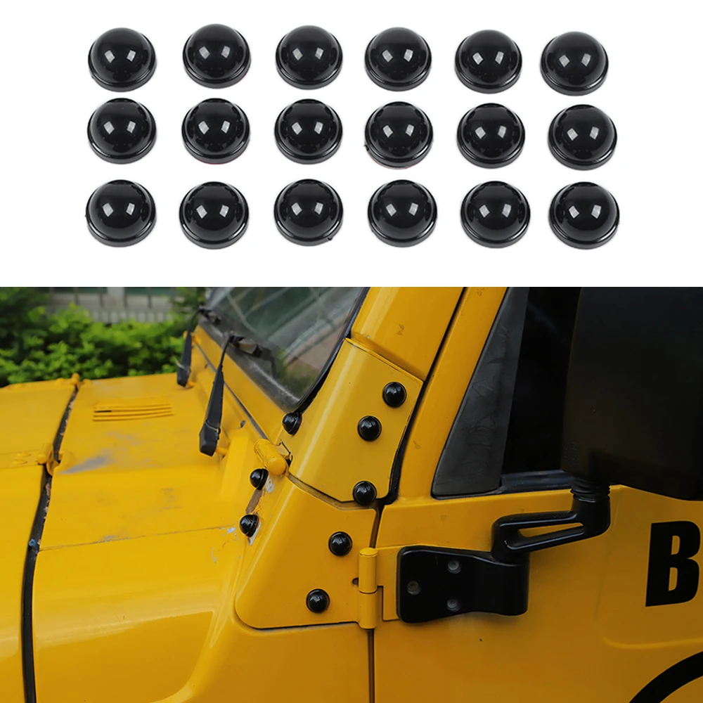 

Для Jeep Wrangler TJ 1997-2006 A защитный винт для столба, декоративный чехол, отделка, наклейка, автомобильные Внешние аксессуары ABS, черный/хром