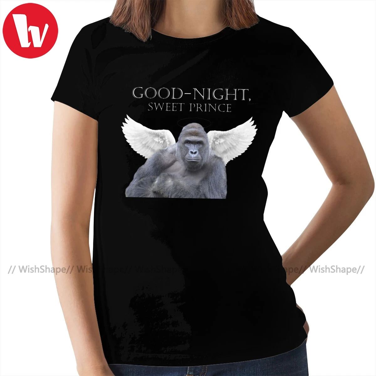 Футболка с гориллой Спокойной ночи Sweet предоставляет белая женская уличная