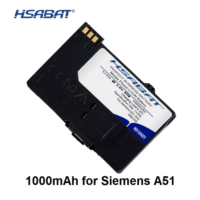 Аккумулятор HSABAT 1000 мАч для Siemens A51 A52 A55 A56 A57 A60 A62 A65 A75 C55 C56 C60 C61 C70 C71 A70 S55 | Мобильные