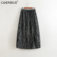 black denim skirt female candyblue 2021 spring and summer new korean fashion washed retro high waist mid length a line skirt