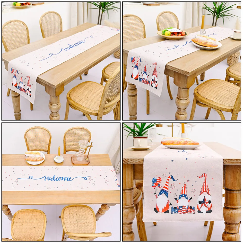 

1pc Independence Day Table Runner Creative Festival Table Cover Festival Supply
