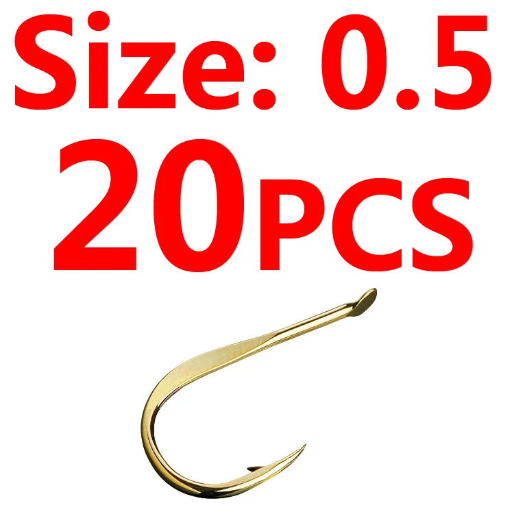 Size 0o5 20pcs Bimoo 20 шт. золотой цвет сильный Карп Рыболовный крючок колючий японский рыболовный крючок Размер 0,5~ Размер 10 - Цвет: Size 0o5 20pcs