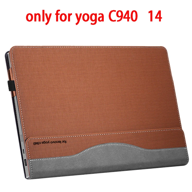 Чехол для lenovo Yoga C940 14 дюймов ноутбук рукав съемный чехол для ноутбука сумка Защитная кожа стилус Клавиатура чехол подарки - Цвет: Brown