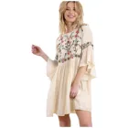 Винтажные платья для женщин, свободное клетчатое кружевное платье с коротким рукавом и вышивкой в стиле бохо, мексиканское этническое узор, мини-платье, Vestidos Mujer