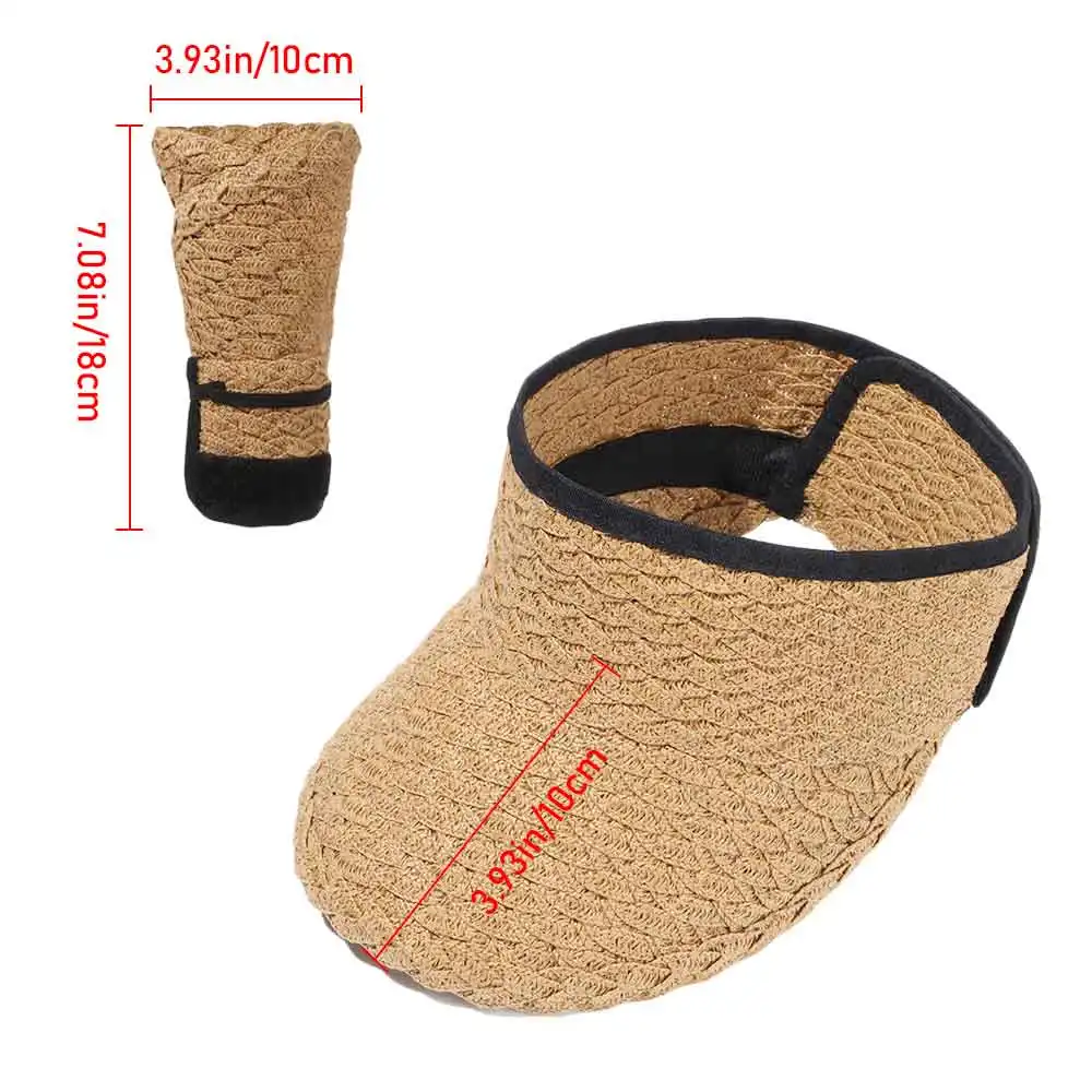 

1Pc Women Summer Visors Hat Foldable Sun Hat Wide Large Brim Beach Hats Roll-up chapeau femme Straw Cap UV Protected Hewdwear