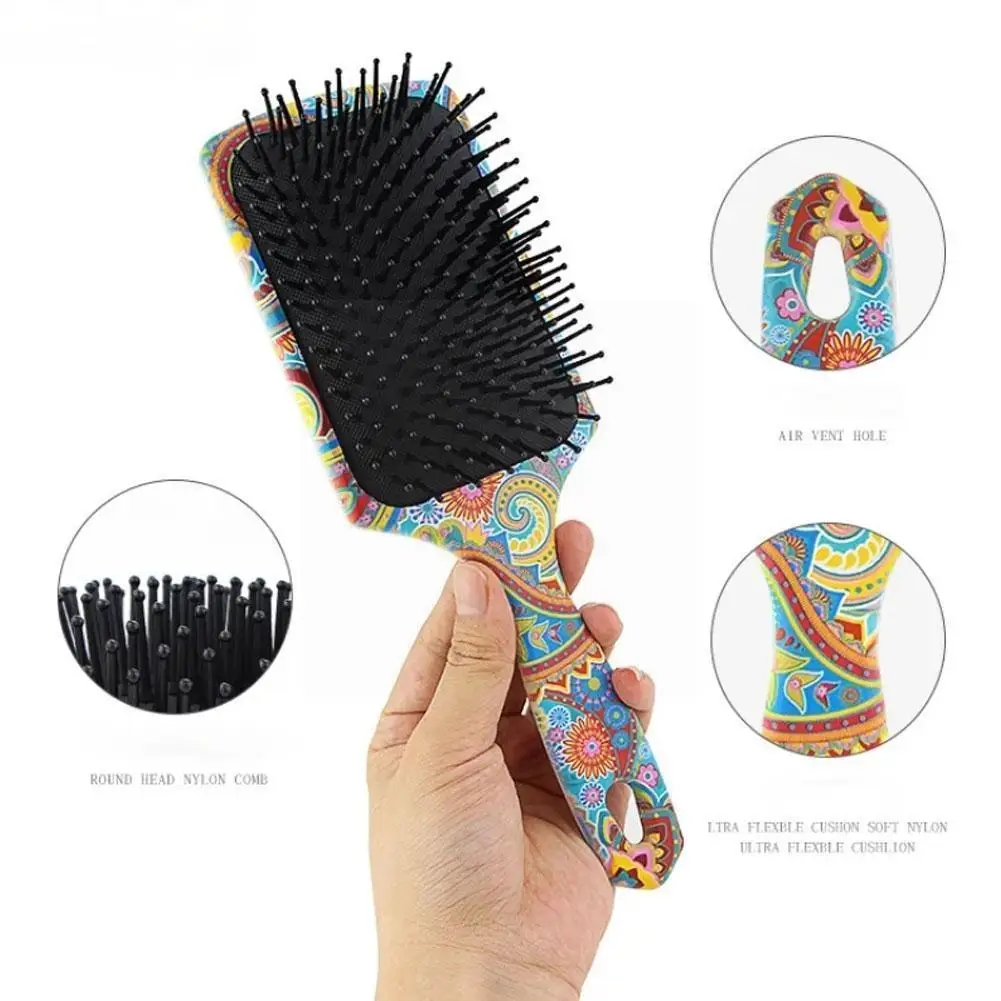 

Printed Comb Hairdressing And Smooth Hair Nylon Tooth Anti-Static Comb Air Hairdressing Tool Cushion Comb Comb J7O6