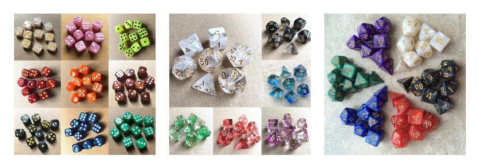 7 шт./лот 8 цветов многогранные игральные кости d& d d4 d6 d8 d10 d% d12 d20 многогранные TRPG игры игральные кости набор