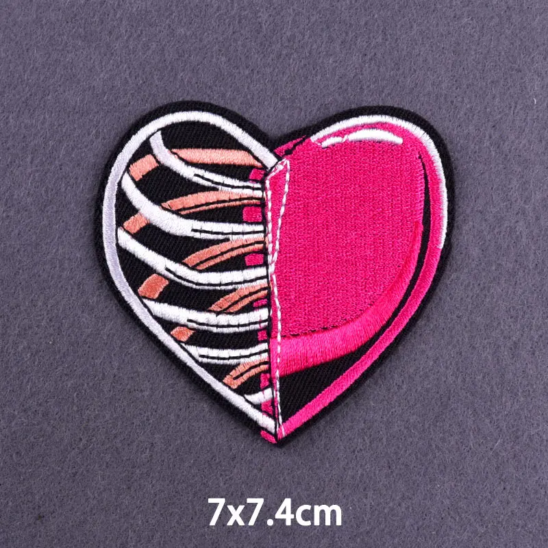 Красные Вышитые нашивки хиппи с черепом для одежды термоклейкие в стиле панк-рок