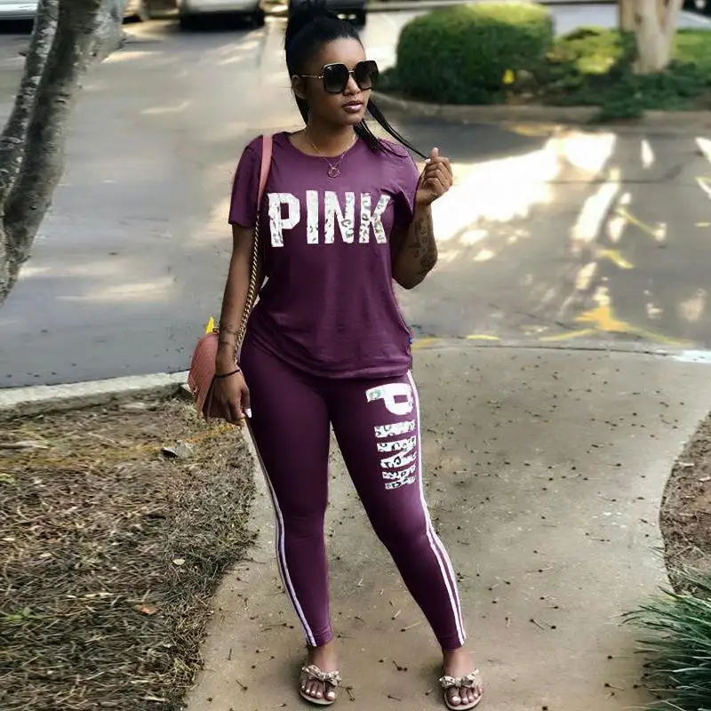 Популярный женский комплект с буквенным принтом сексуальный спортивный костюм