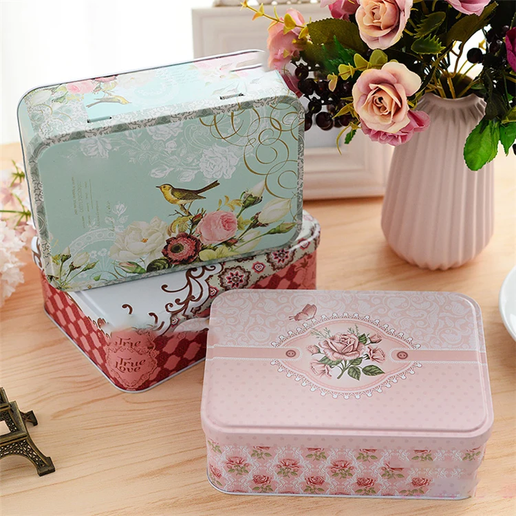 Большая коробка для хранения чая мультяшный прямоугольный контейнер печенья