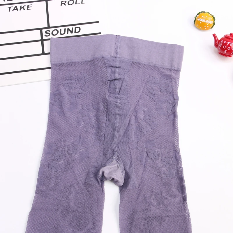 

AIGYPTOS Autumn and winter ladies retro sexy lace Japanese style women's rose jacquard white leggings