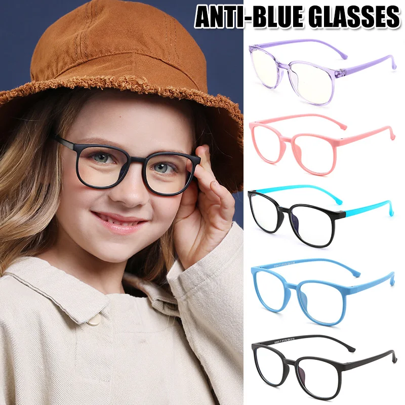 

Kids Blue Light Blocking Glasses Silicone Flexible Square Eyeglasses Frame for Children TY66