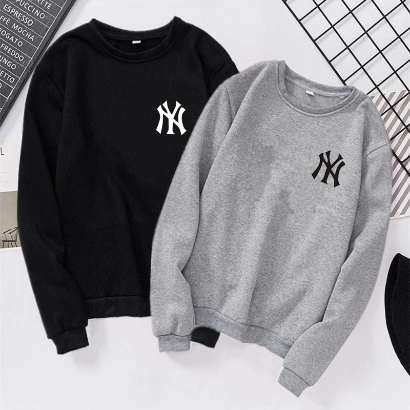 Круглый вырез и бархат мужчины женщины пара мода толстовки Ранняя осень новый BF