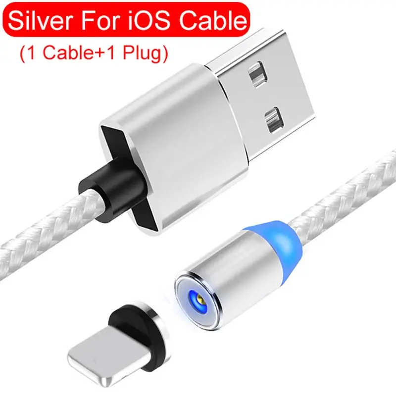 Suntaiho USB магнитная зарядка течёт светильник светодиодный Micro USB магнитный кабель Быстрая зарядка для iphone светильник ing USB Type C кабель Магнитный кабель для мобильного телефона - Цвет: For iPhone white