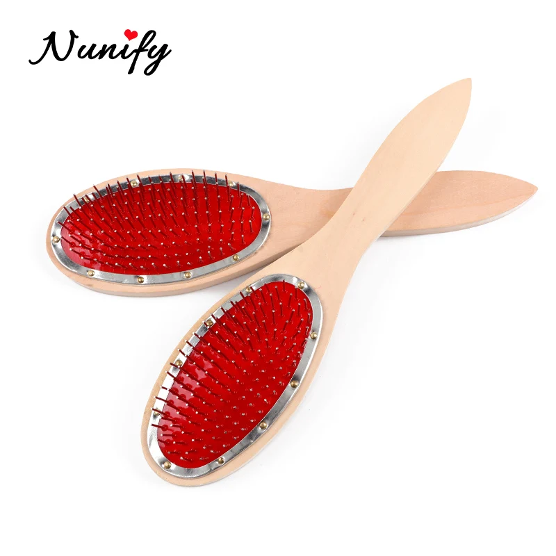 Щетка Nunify с деревянной ручкой для распутывания волос парик укладки Женская