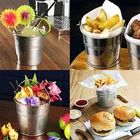 Мини-ведро для льда, ведро для хранения картофеля фри, контейнер для закусок, органайзер, креативное маленькое ведро с ручками для бара, домашней вечеринки