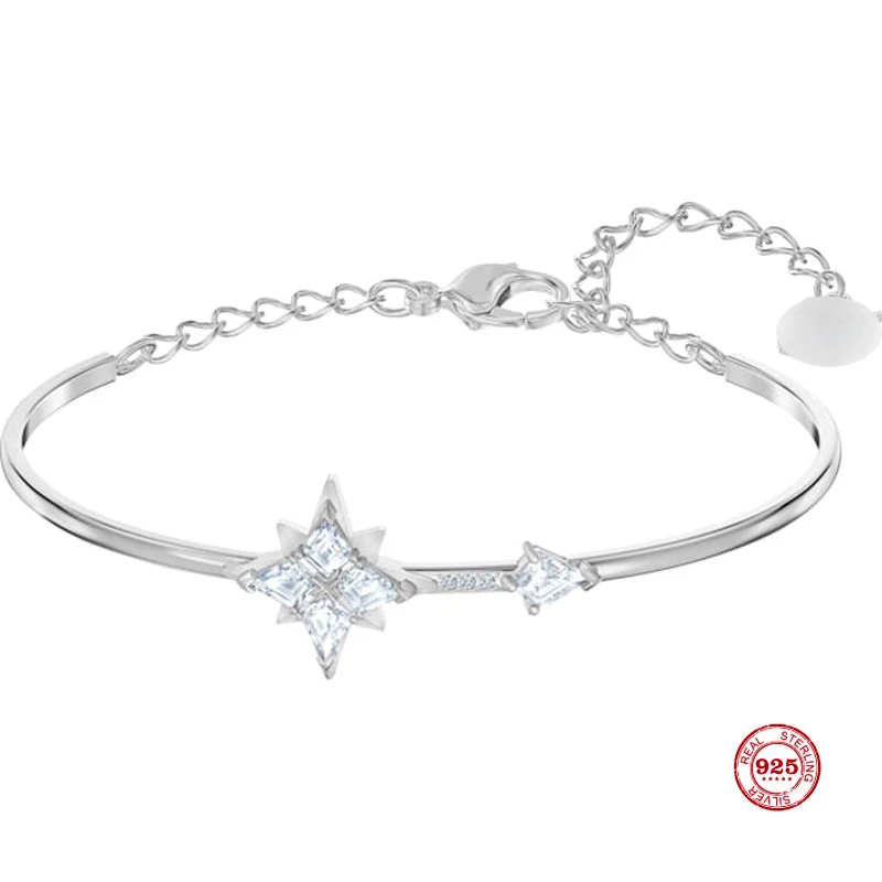

2020 New Fashion Charm Pure 925 Silver Original 1:1 Copy, Romantic Stars Elegant Chic Wild Bracelet Female Luxury Jewelry Gifts