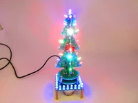 rotating colorful music christmas tree led water lamp breathing light tree electronic diy production spare parts kit