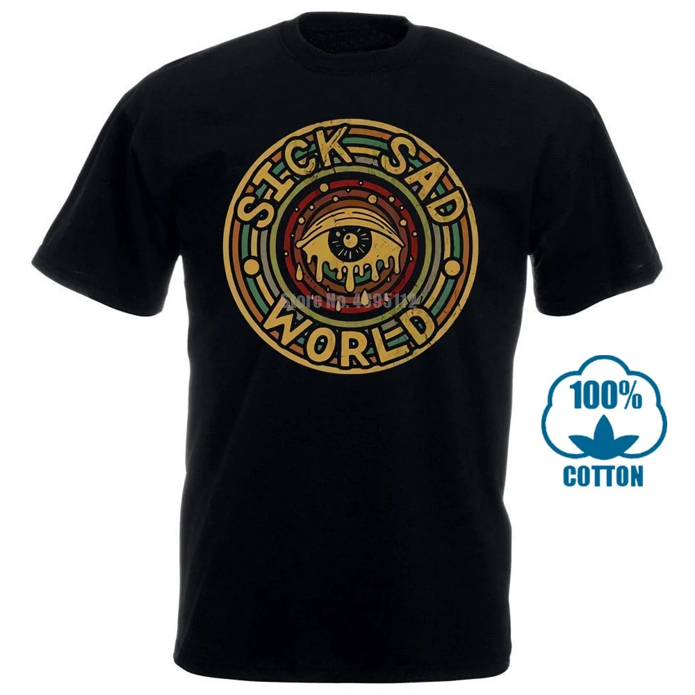 Sick Sad World creing Eye винтажная Мужская черная футболка S 4Xl|Мужские футболки| |