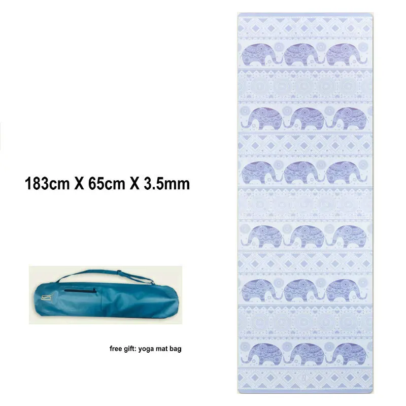 

1830*650*3.5mm Masdery Natural Rubber Yoga Mat Suede Carpet Microfiber Printed Body Building Esterilla Pilates Home Gym