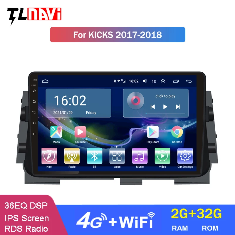 

Для Nissan Kicks 2017-2018 2 + 32G Android 10 автомобильный DVD GPS навигатор мультимедийная радиосистема