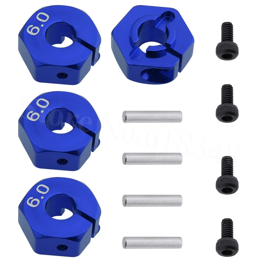 4 шт. алюминиевые ступицы с шестигранным колесом 6.0 12 мм штифтами и винтами для HSP