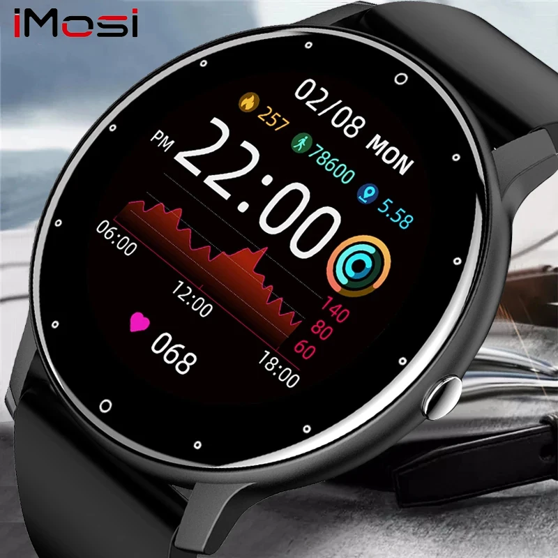 

Imosi 2021 Smart Watch Men Full Touch Screen Sport Fitness Watch IP67 Waterproof Bluetooth For Android ios smartwatch Men+box