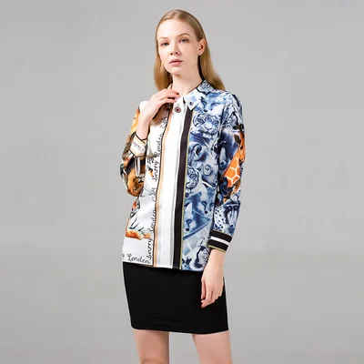 

Design Shirt Spring Autumn Women Long-sleeved Plus Size Elegant Runway Loose Casual Leopard Print Vintage Blouse Lady Office Top