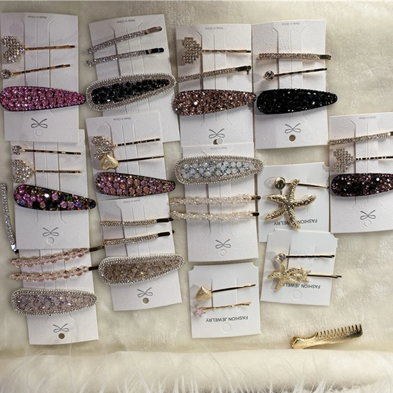 3 шт. блестящие Алмазные заколки для волос женщин и девочек заколка Стразы с