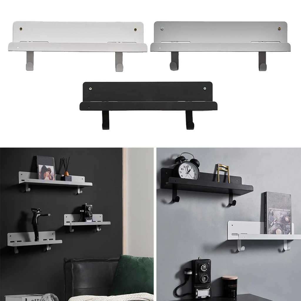 

Bathroom Shelf Wall Mounted Shampoo Shower Shelves Holder Kitchen Storage Rack Towel Bar Bath Accessories
