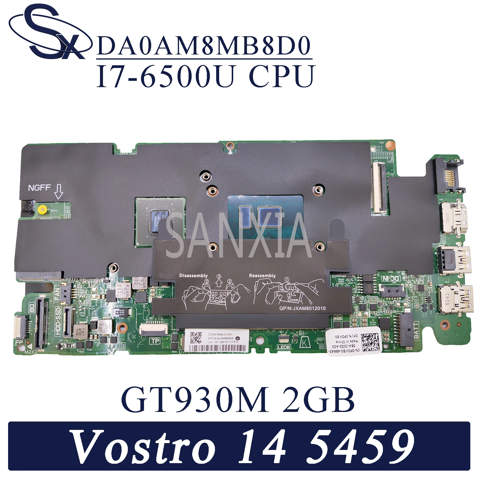 Материнская плата KEFU DA0AM8MB8D0 для ноутбука Dell Vostro 14 5459 оригинальная материнская I7