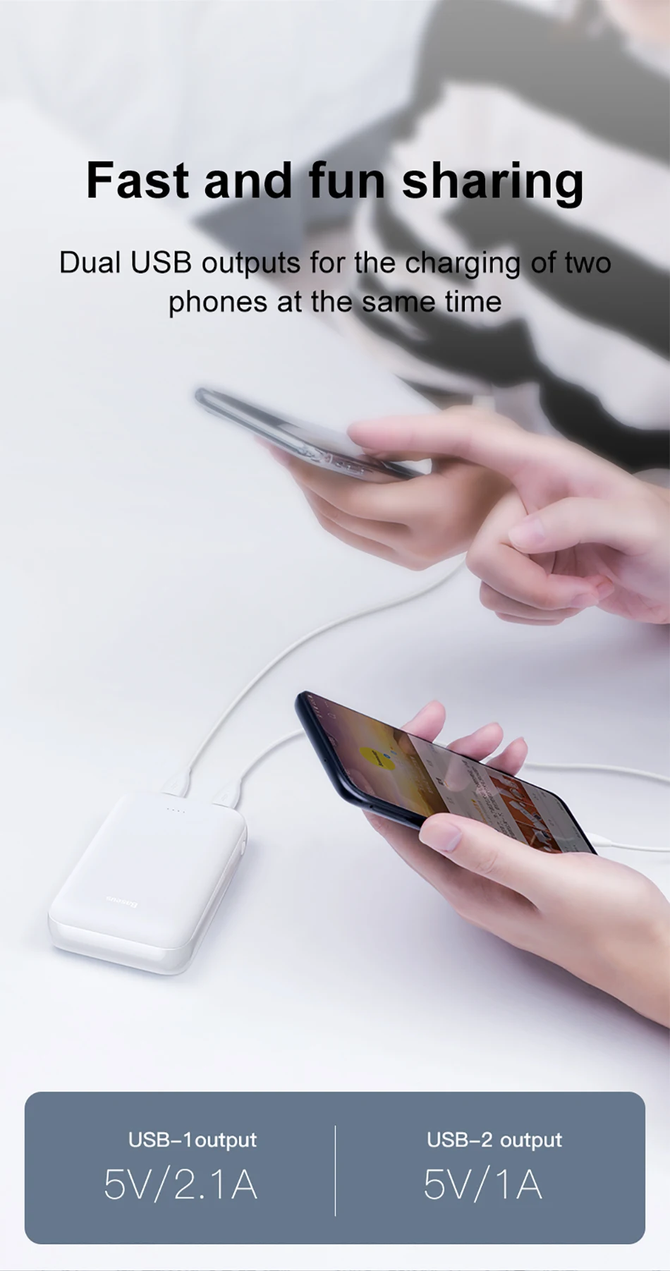 Baseus мини банк питания 10000 мАч для xiaomi samsung iPhone банк питания двойной usb Тип C портативное зарядное устройство Внешняя батарея повербанк