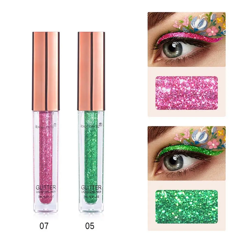 

12pcs Liquid Glitter Lady Eyeshadow Eyeliner Golden Onion Powder Eye Liner Diamond Sparkle Shining Coloured Eyeliner 2021