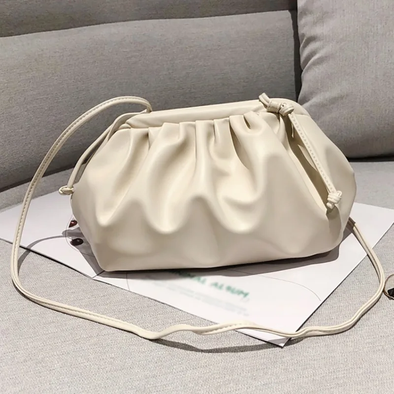 

Korean Style Simple Casual Solid Color Cloud Messenger Bag Fashion Wild Women's Shoulder Bag solid color messenger bag